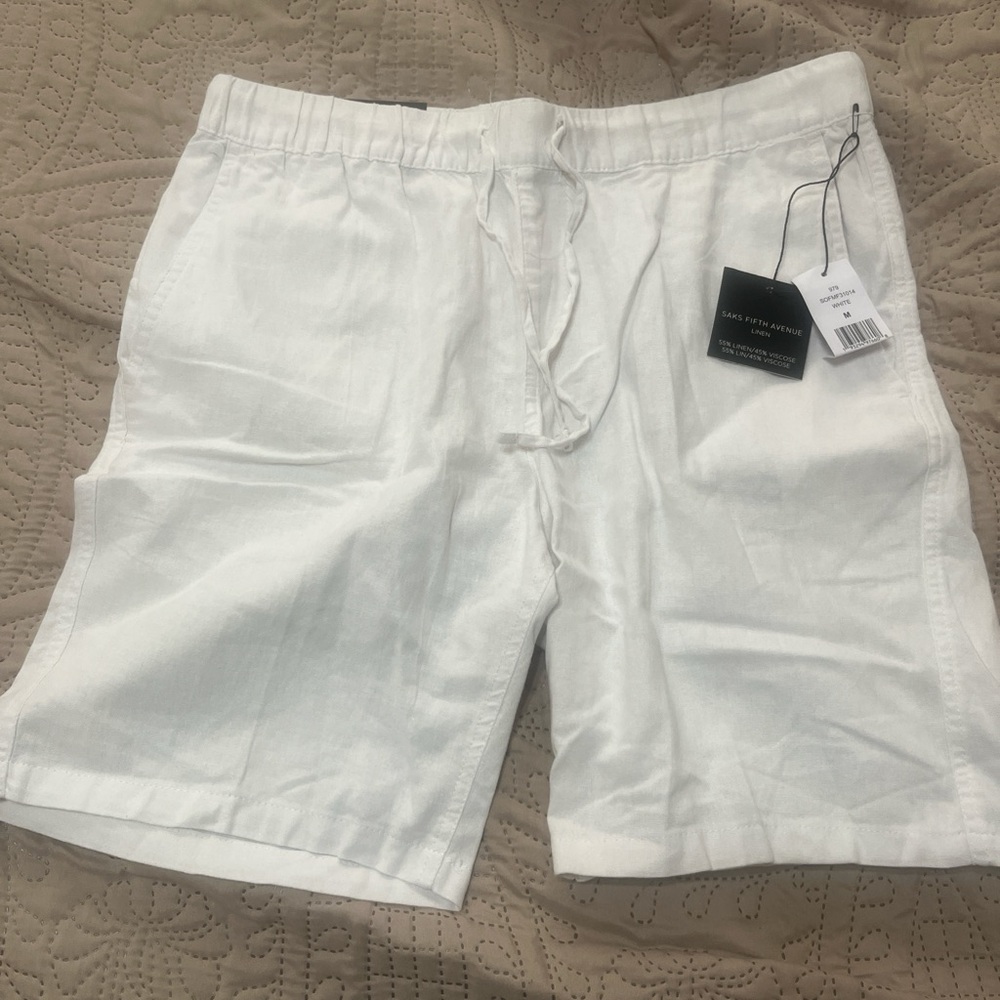 Men's Classic White Drawstring Shorts